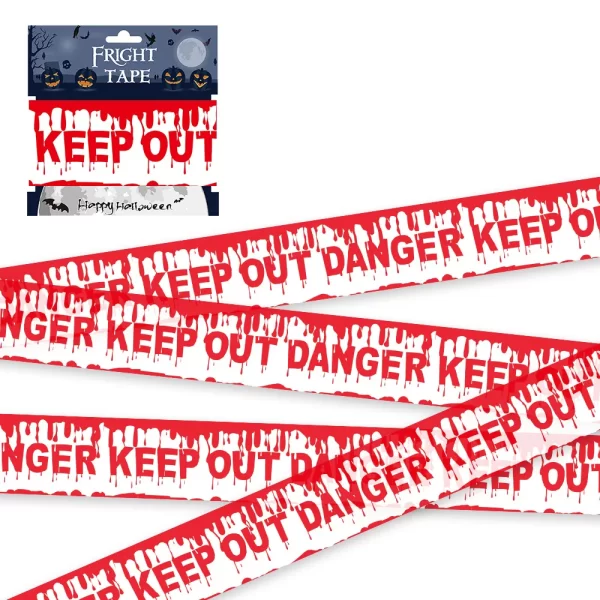 Halloween Warning Tape with Skull Head – Window & Party Decoration - Image 4