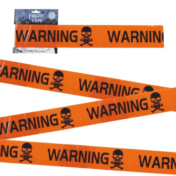 Halloween Warning Tape with Skull Head – Window & Party Decoration - Image 5