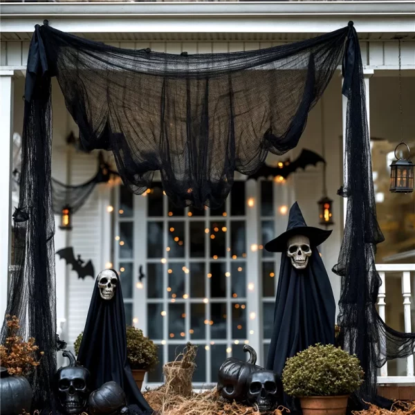 Halloween Black Gauze Creepy Cloth - Image 2