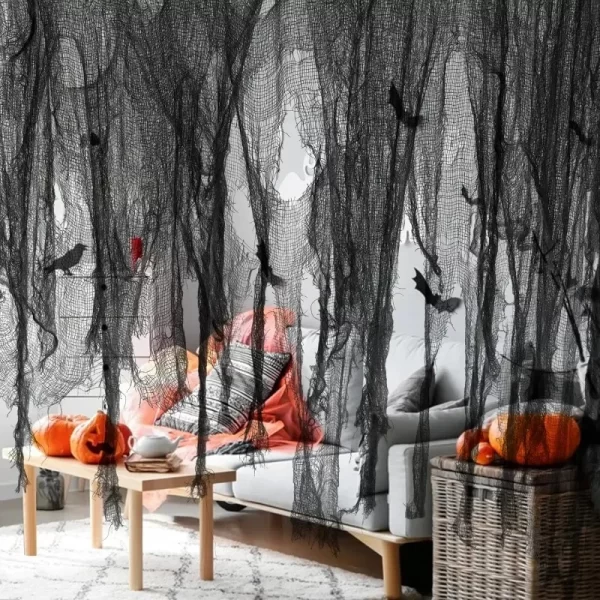 Halloween Black Gauze Creepy Cloth - Image 7