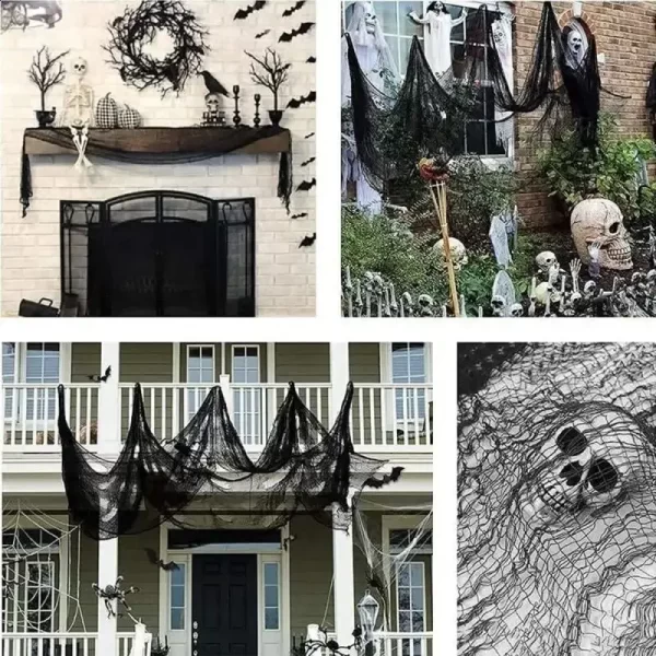 Halloween Black Gauze Creepy Cloth - Image 6
