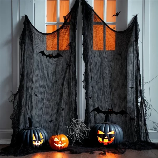 Halloween Black Gauze Creepy Cloth - Image 4