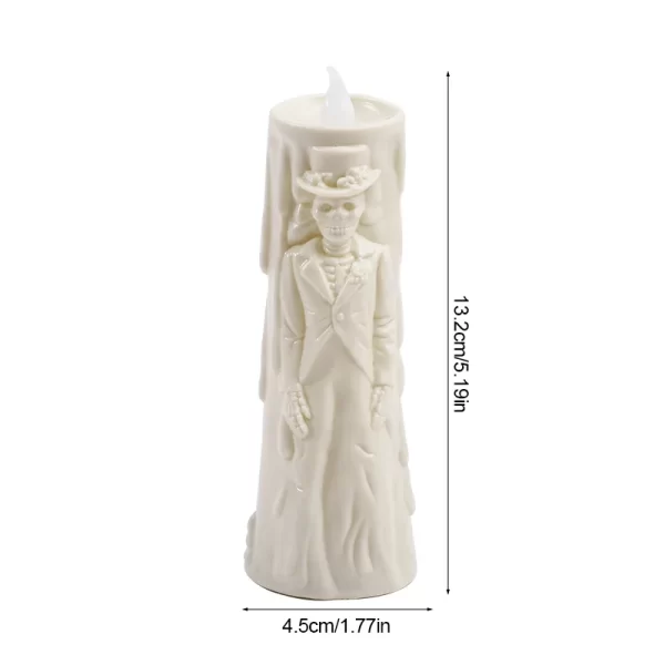 Halloween Ghost Bride & Groom LED Candle – Spooky Flameless Night Light - Image 8