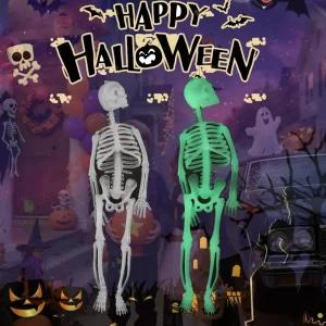 Spooky Full-Body Halloween Hanging Luminous Skeleton