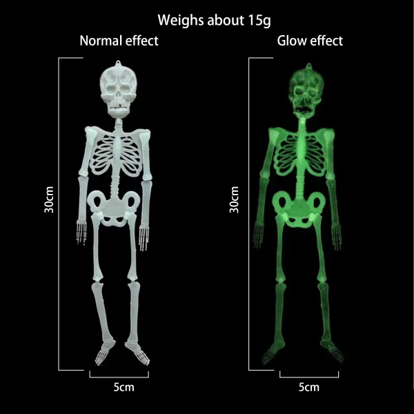 Spooky Full-Body Halloween Hanging Luminous Skeleton - Image 5