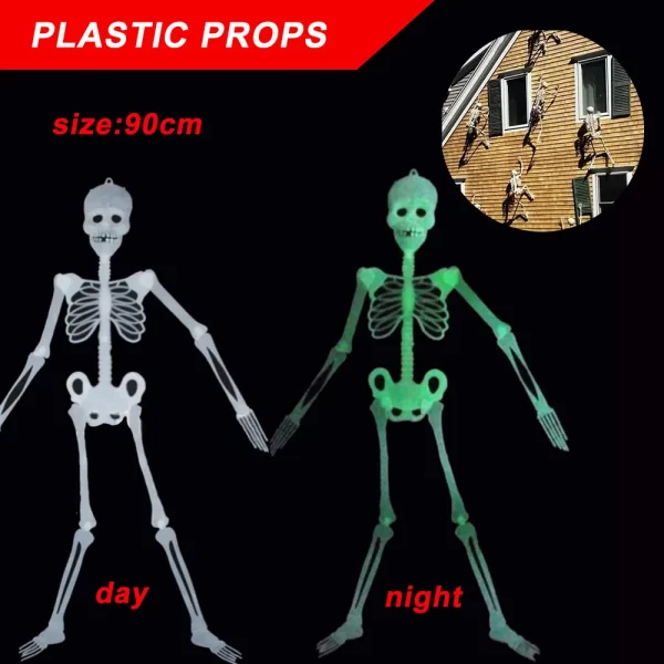 Spooky Full-Body Halloween Hanging Luminous Skeleton - Image 7