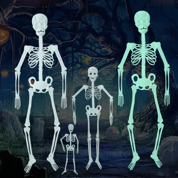 Spooky Full-Body Halloween Hanging Luminous Skeleton - Image 6