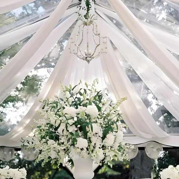 6m Wedding Arch Drape – Sheer Chiffon & Organza Backdrop Curtain - Image 7