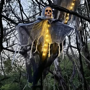 Spooky Halloween Outdoor LED Hanging Skeleton Ghost