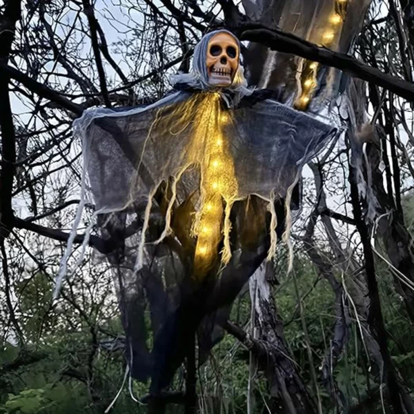 Spooky Halloween Outdoor LED Hanging Skeleton Ghost