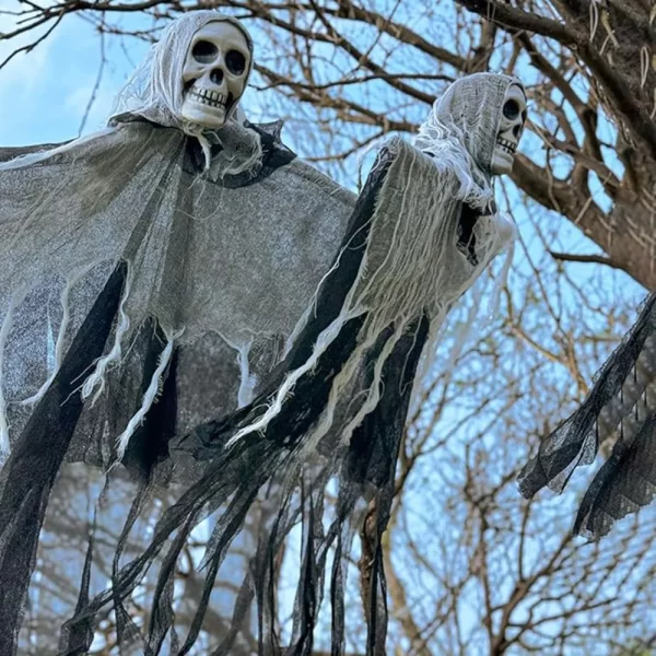 Spooky Halloween Outdoor LED Hanging Skeleton Ghost - Image 3