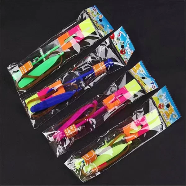 Glow-in-the-Dark LED Rocket Helicopter Toys – 10 Pack with Launchers - Image 4