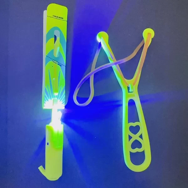 Glow-in-the-Dark LED Rocket Helicopter Toys – 10 Pack with Launchers - Image 6