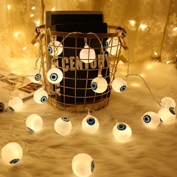 Halloween LED Light String – Eyeballs, Pumpkins & Skulls - Image 3
