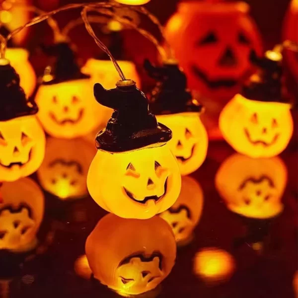 Halloween LED Light String – Eyeballs, Pumpkins & Skulls - Image 8