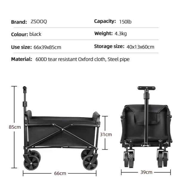 Heavy-Duty Folding Camping & Beach Cart - Image 3