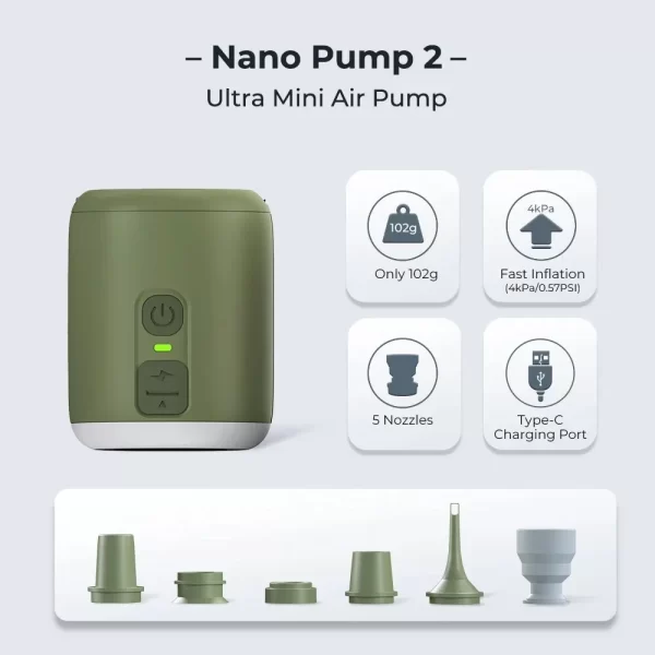 HENGDUAN Ultralight Electric Air Pump & Camping Lantern – USB-C Rechargeable - Image 2