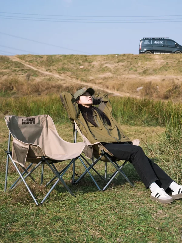 Outdoor Folding Moon Chair – Lightweight, Durable & Comfortable Camping Seat - Image 3