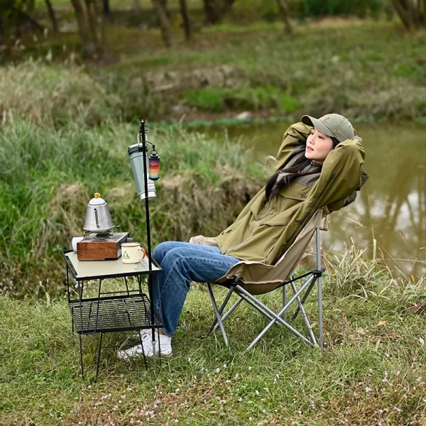 Outdoor Folding Moon Chair – Lightweight, Durable & Comfortable Camping Seat - Image 4