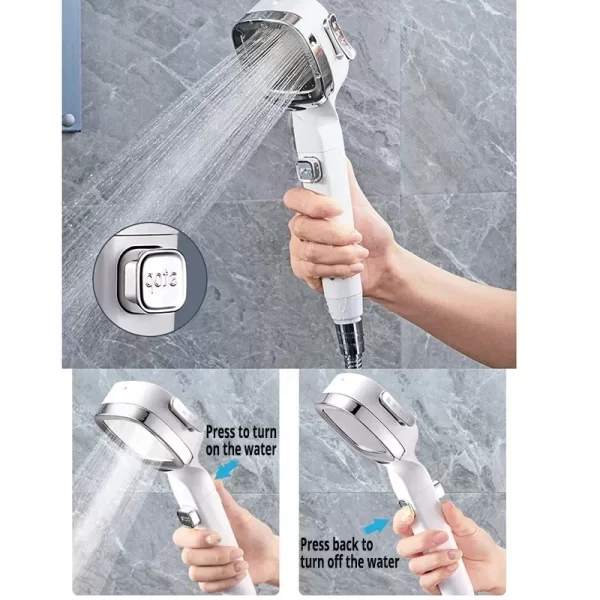 High Pressure Shower Head – 3 Adjustable Modes with Filter - Image 4