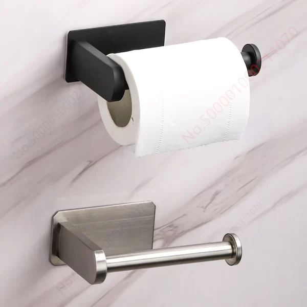 Self-Adhesive Stainless Steel Toilet Paper Holder & Kitchen Roll Rack - Image 6