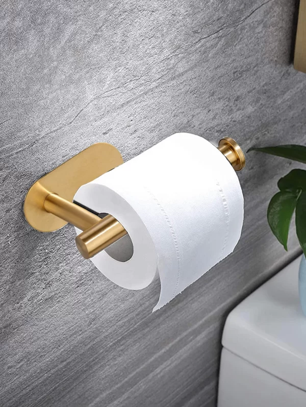 Self-Adhesive Stainless Steel Toilet Paper Holder & Kitchen Roll Rack - Image 9