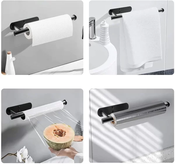 Self-Adhesive Stainless Steel Toilet Paper Holder & Kitchen Roll Rack - Image 13