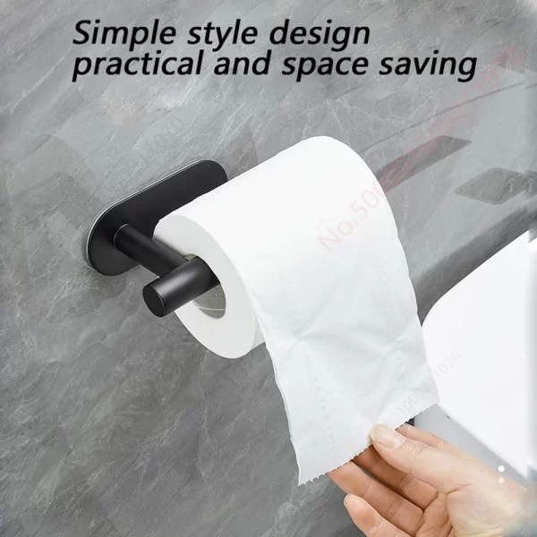 Self-Adhesive Stainless Steel Toilet Paper Holder & Kitchen Roll Rack - Image 5