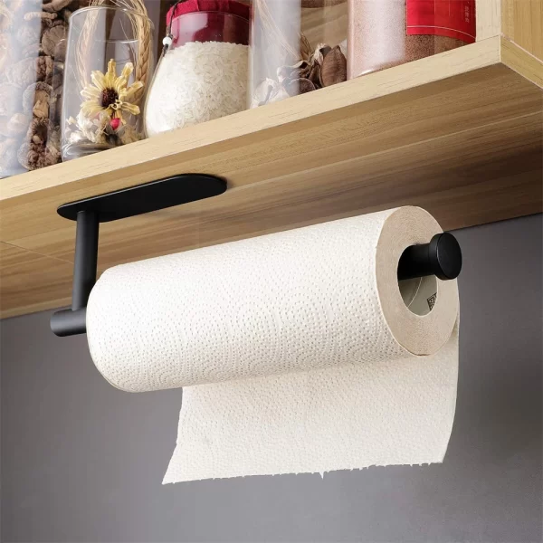 Self-Adhesive Stainless Steel Toilet Paper Holder & Kitchen Roll Rack - Image 10