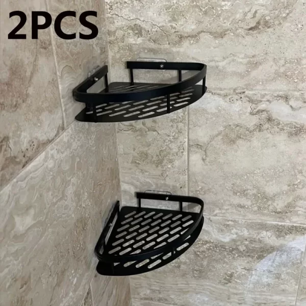 Aluminium Wall Mounted Corner Bathroom Shelf - Image 6