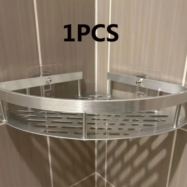 Aluminium Wall Mounted Corner Bathroom Shelf - Image 5