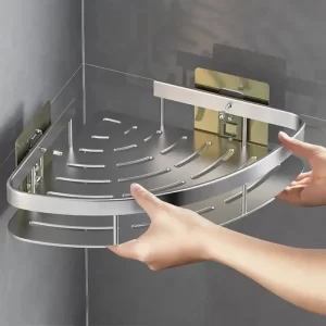 Aluminium Wall Mounted Corner Bathroom Shelf