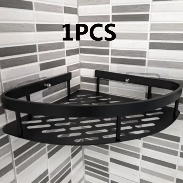 Aluminium Wall Mounted Corner Bathroom Shelf - Image 4