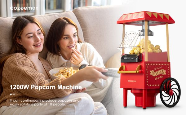 Cozeemax 1200w Retro Hot Air Popcorn Maker - Image 7
