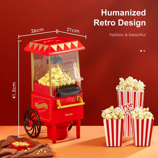 Cozeemax 1200w Retro Hot Air Popcorn Maker - Image 6