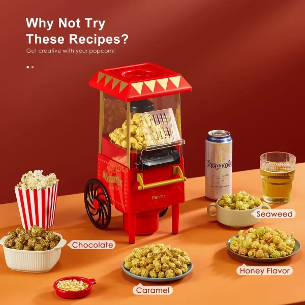 Cozeemax 1200w Retro Hot Air Popcorn Maker - Image 5