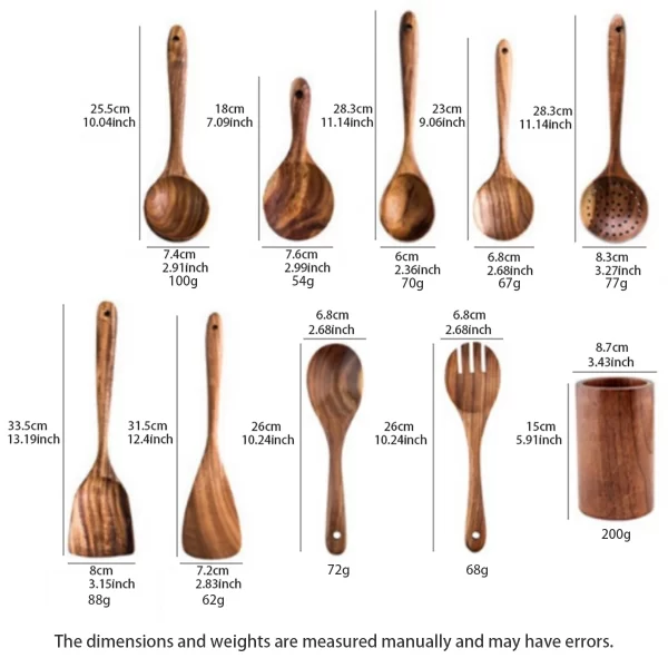 Wooden Kitchen Utensil Set and Storage Holder - Image 7