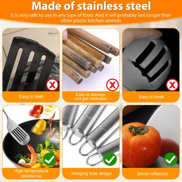 5-Piece Stainless Steel Kitchen Utensil Set - Image 5