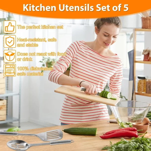 5-Piece Stainless Steel Kitchen Utensil Set - Image 4