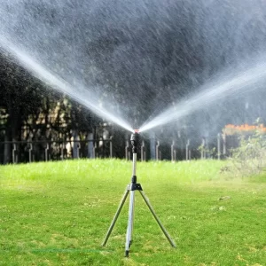 360° Rotating Garden Sprinkler with Adjustable Stainless Steel Tripod