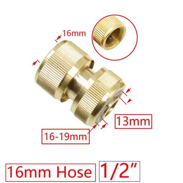 Brass Garden Hose Quick Connector Adapter – 1/2, 3/4, 5/8, 1 Inch - Image 2