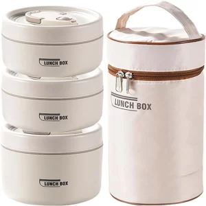Stackable Thermal Lunch Box Set – 3-Layer Insulated Food Container with Bag
