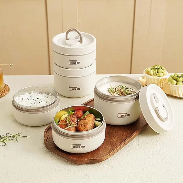 Stackable Thermal Lunch Box Set – 3-Layer Insulated Food Container with Bag - Image 2
