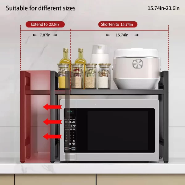Expandable Microwave Shelf Organiser - Image 5