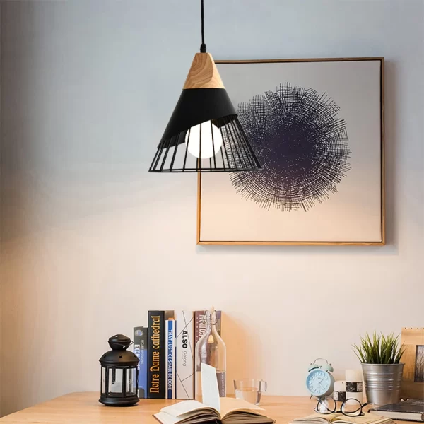 Modern Wood Pendant Lamp - Image 2