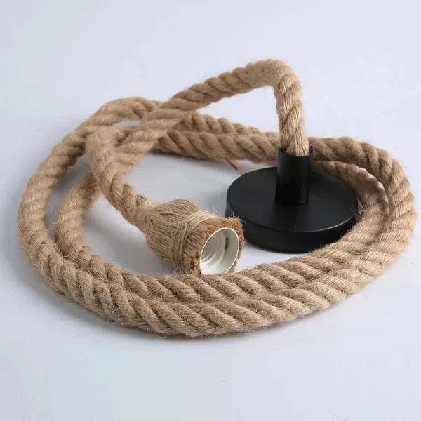 Retro Vintage Hemp Rope Pendant Light - Image 2