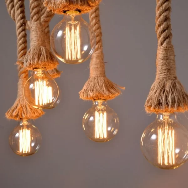 Retro Vintage Hemp Rope Pendant Light - Image 4
