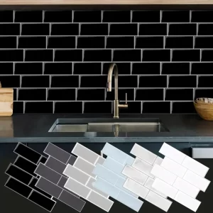 10-Piece Waterproof 3D Peel & Stick Wall Tile Stickers