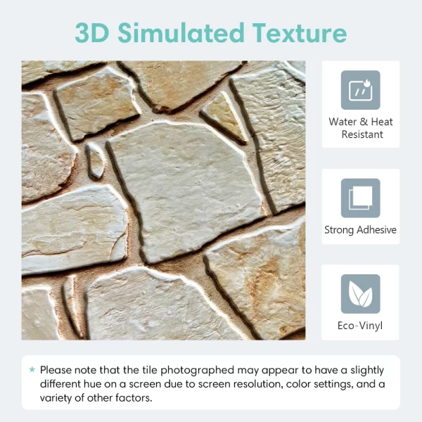 3D Faux Stone Tile Stickers – Matte Finish - Image 4