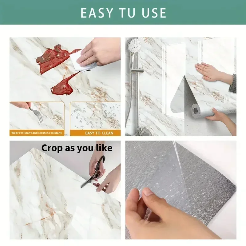 Self-Adhesive 3D Marble Effect Vinyl Wallpaper - Image 6